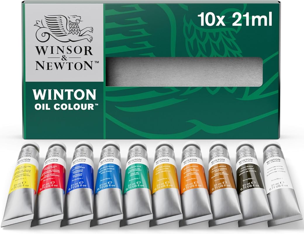 Winsor & Newton Winton Oil Paint Basic Set, 10 Tubes, 21ml Each