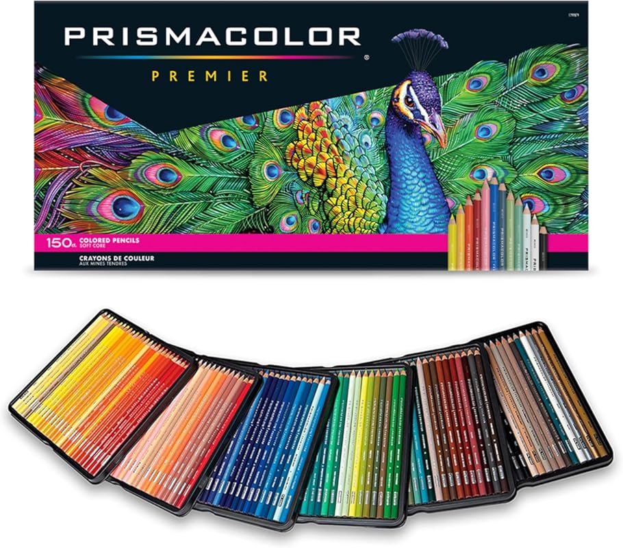 Prismacolor Premier Colored Pencils, Soft Core, Assorted Colors, 150 C