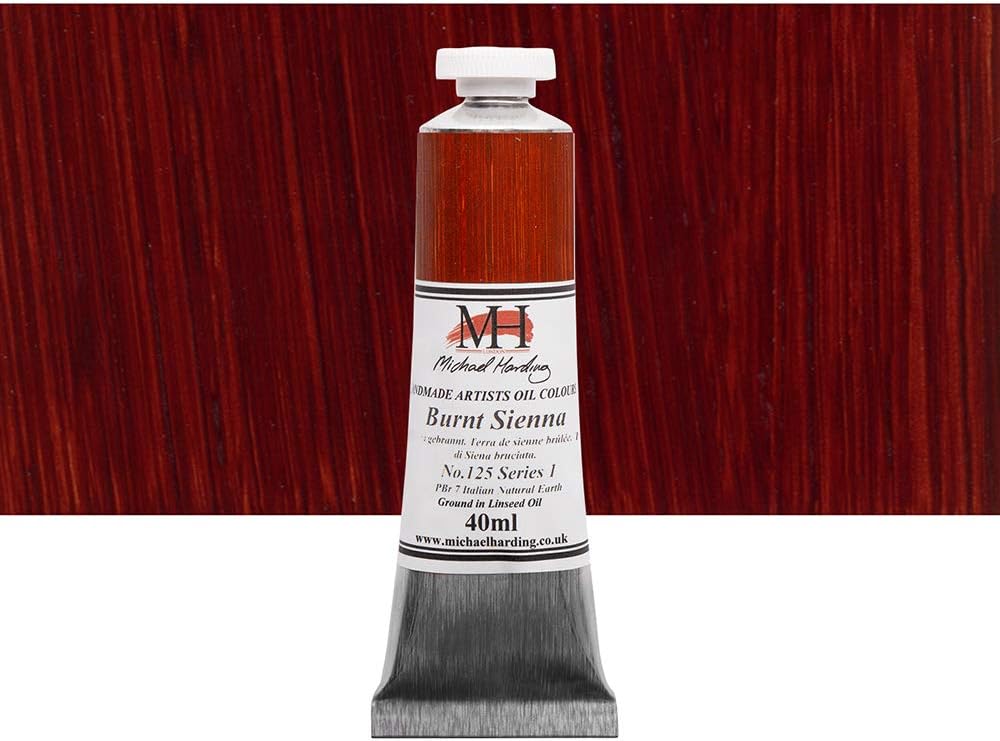 Michael Harding Artist Oil Colours, Burnt Sienna, 40ml Tube, 12540