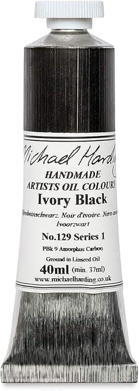 Michael Harding Artist Oil Colours, Ivory Black, 40ml Tube, 12940