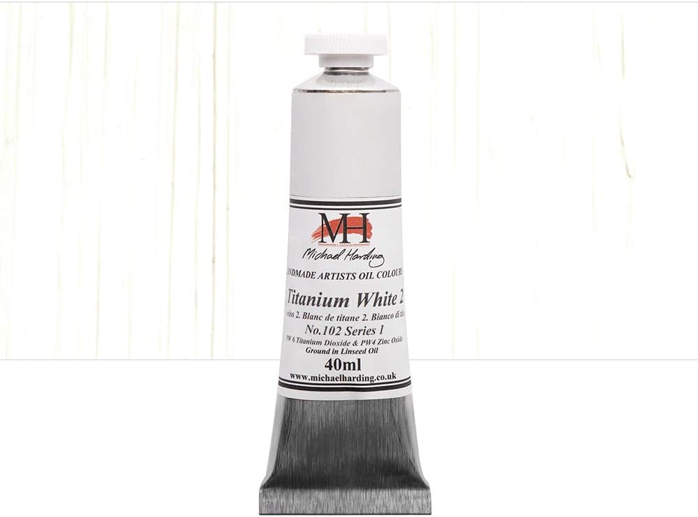 Michael Harding Artist Oil Colours, Titanium White No.2 , 40ml Tube, 1