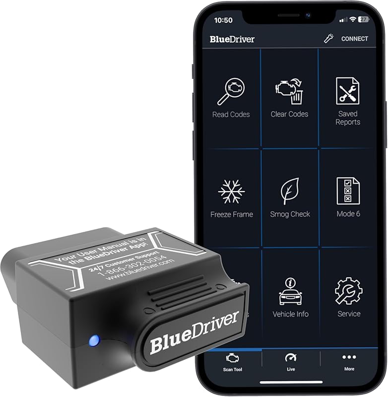 BlueDriver Bluetooth OBD2 Scanner for iPhone/Android. Diagnose Engine,