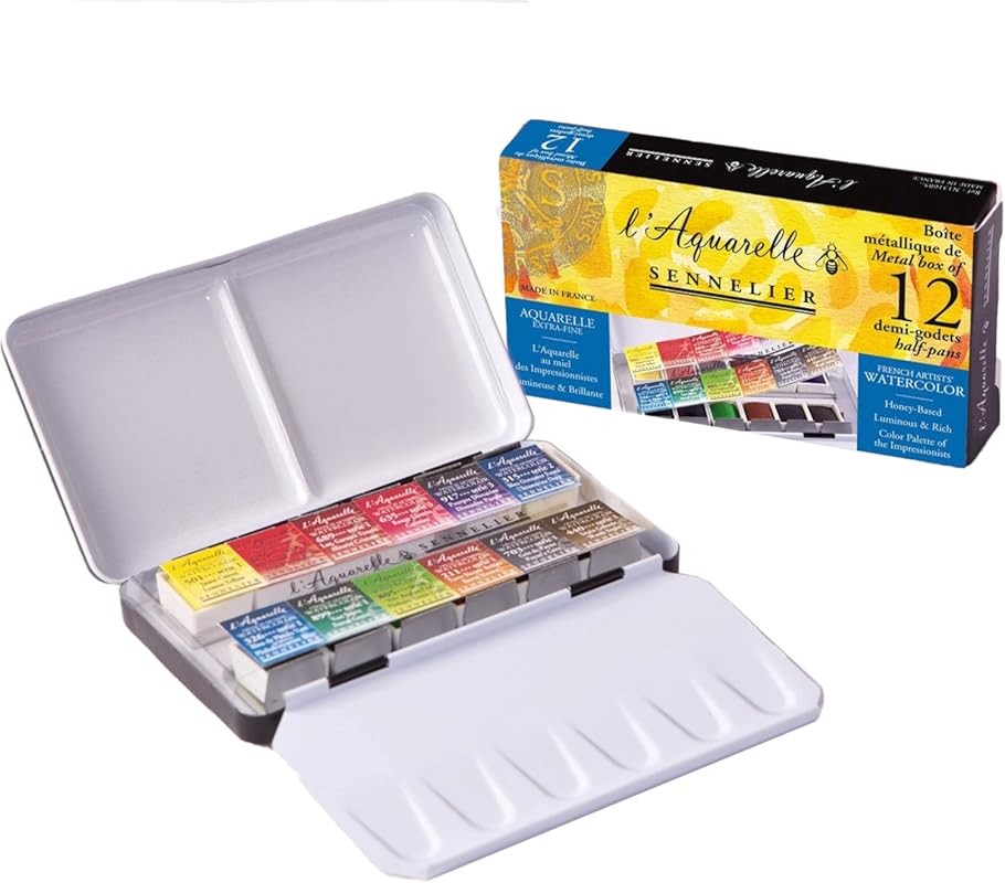 SENNELIER L'Aquarelle French Watercolor Paint, Metal Box Pocket Set of