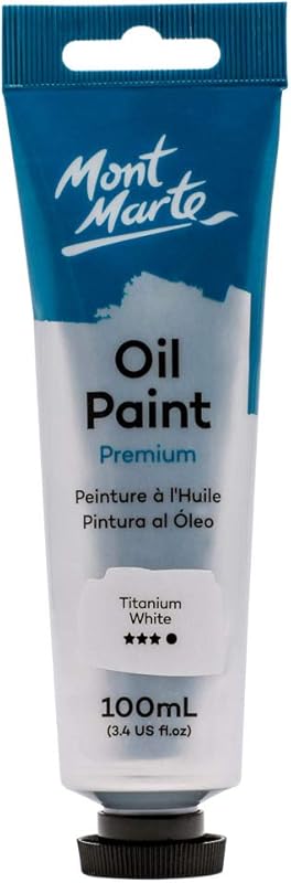 Mont Marte Oil Paint Premium, 3.4 US fl.oz  Tube,Titanium White, Heavy