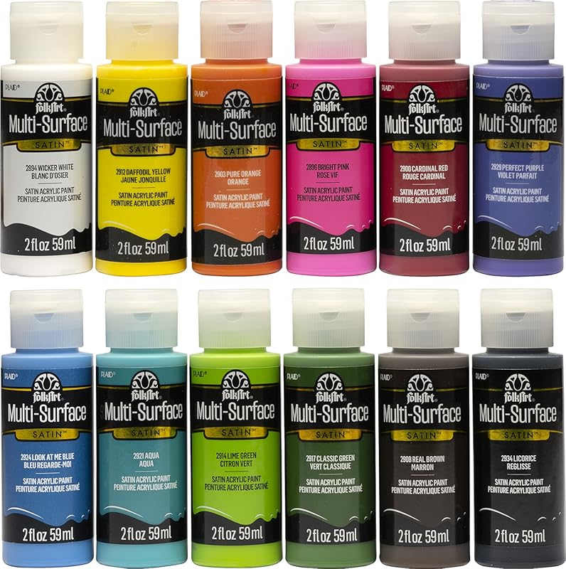 FolkArt PROMO830 Multi Satin Finish Acrylic Craft Paint Set Designed f