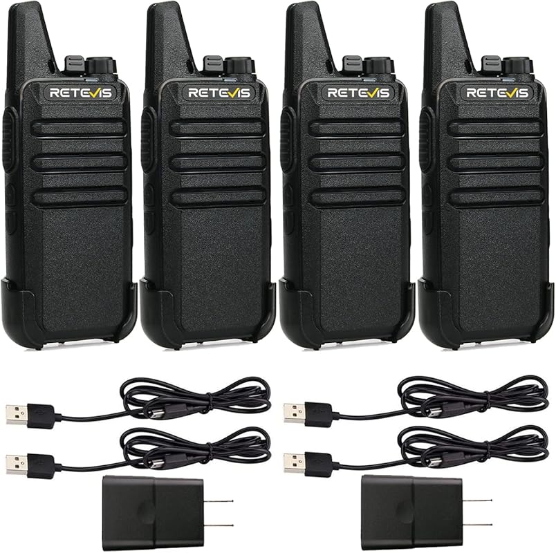 Retevis RT22 Long Range Walkie Talkies (4-Pack): Portable, Handsfree T
