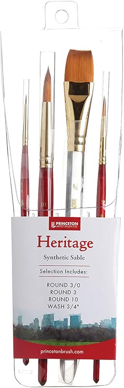 Princeton Heritage, Series 4050, Synthetic Sable Paint Brush for Water