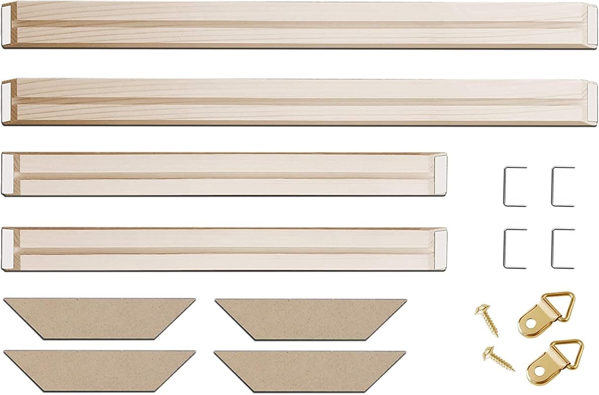 Solid Wood Canvas Frame Kit with Stretcher Bars for Custom Art Frames