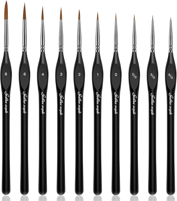 Detail Paint Brush Set for Acrylic Painting – Miniature Brushes for Fi