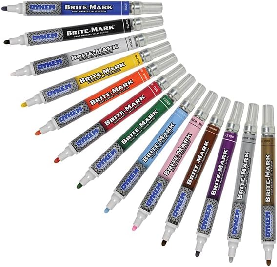 DYKEM Lot of 12 84001 Brite Mark medium tip BLUE industrial paint mark