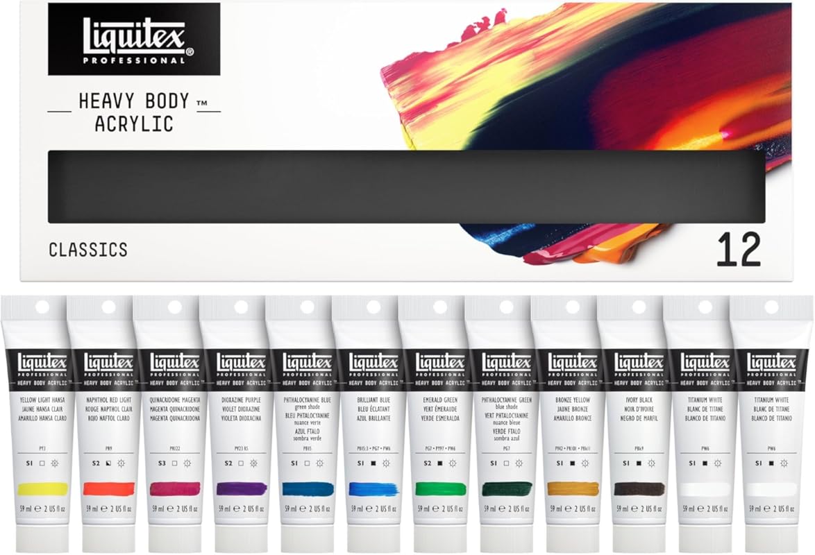 Liquitex Professional Heavy Body Acrylic Paint, Classic 12 x 59ml  Set