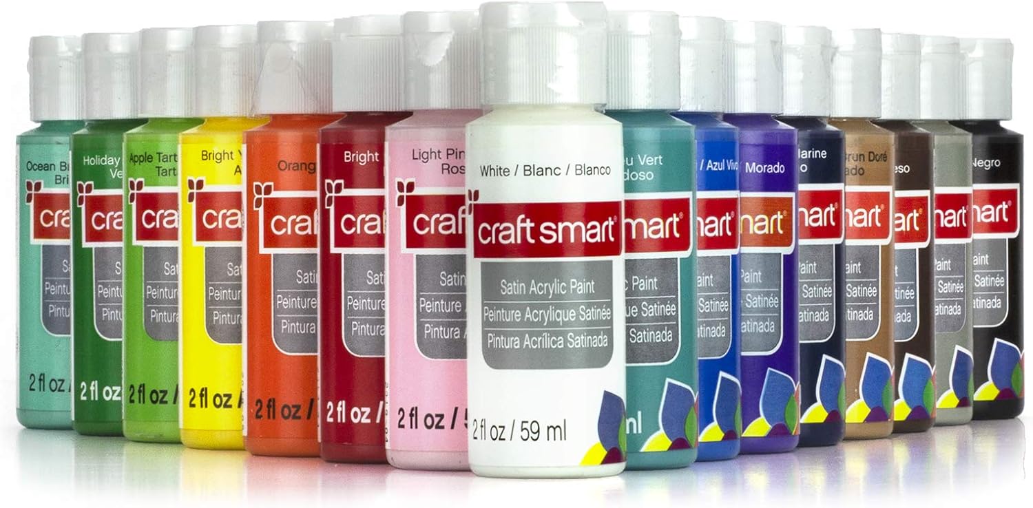 Multi-Surface Satin Acrylic Paint Value Pack, 16 Paints by Craft Smart