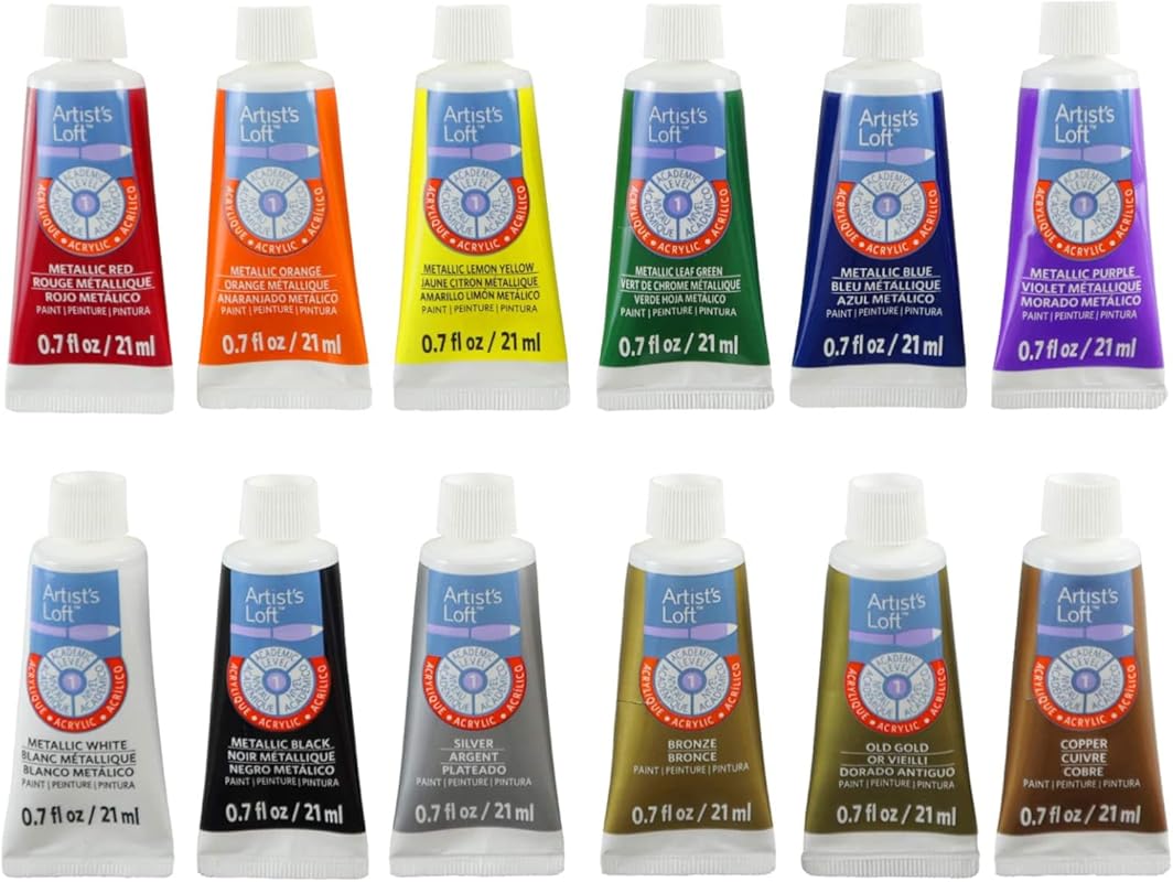 MICHAELS Metallic Acrylic Paint 12 Color Set by Artist's Loft®