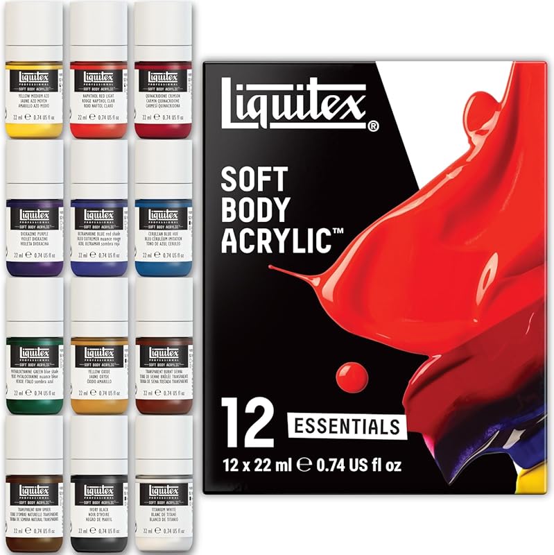 Liquitex Professional Soft Body Acrylic Paint, 12 x 22ml , Essentials 