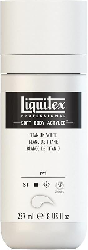 Liquitex Professional Soft Body Acrylic Paint, 237ml  Bottle, Titanium