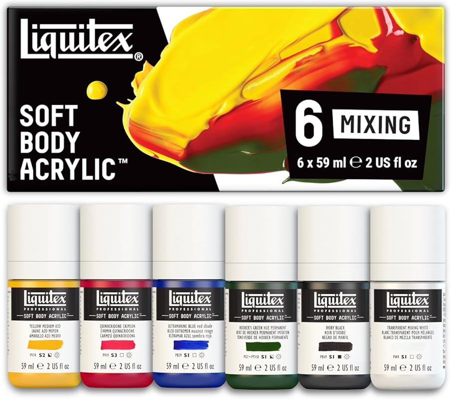 Liquitex Professional Soft Body Acrylic Paint, 6 x 59ml , Mixing Set