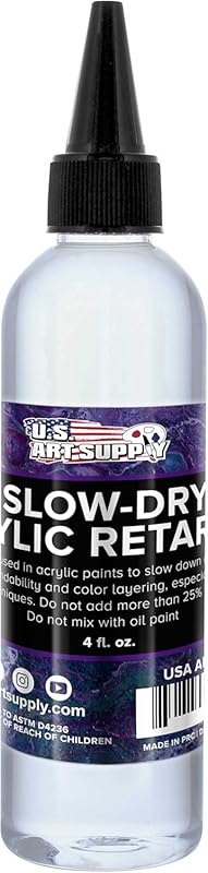U.S. Art Supply Acrylic Retarder Liquid for Pouring, Slows Drying Time