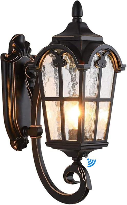 LONEDRUID Dusk to Dawn Sensor Outdoor Wall Light Fixtures Black Roman