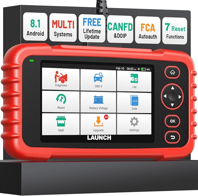 Launch CRP123X OBD2 Scanner: Diagnose Engine, ABS, SAS, DPF, BMS. Life