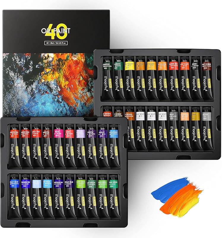 Magicfly Oil Paint, 40pcs , Rich Pigments, Vibrant, Non Toxic Paints f