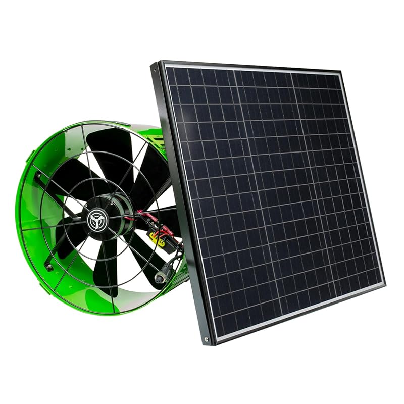 QuietCool 40-Watt Solar Attic Fan for Gable Vents, with Thermostat and
