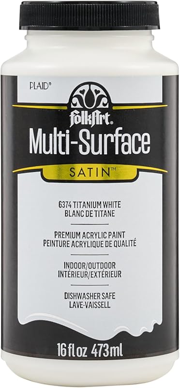 FolkArt Multi-Surface Satin Acrylic Paint in Assorted Colors, 16 oz, T