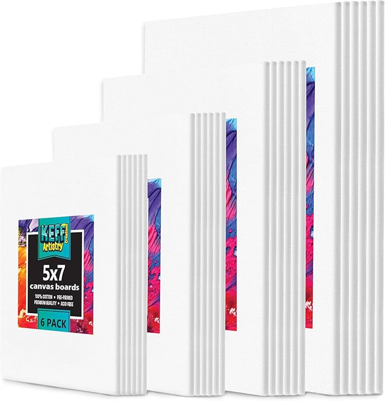 Premium 24-pack of multi-size stretched canvases, 100% cotton primed f