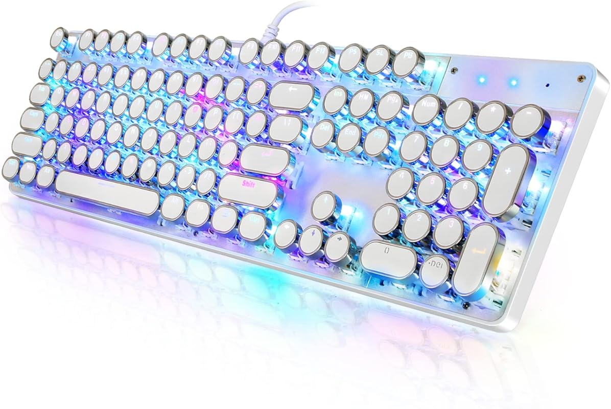 Best Mechanical Typewriter Keyboard: Wired, RGB Backlit, Blue Switch, 