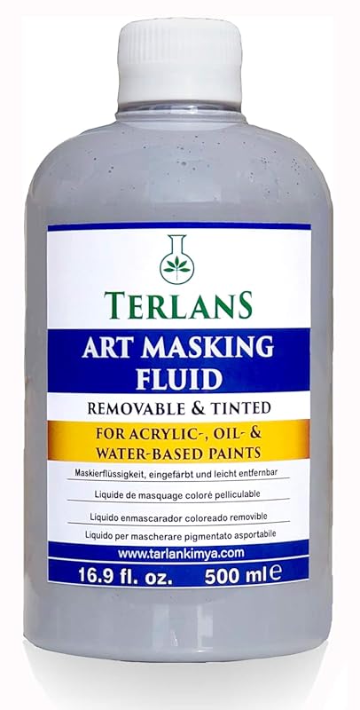 Art Masking Fluid | 16.9 fl.oz.  | Removable & Tinted | for Acrylic- O