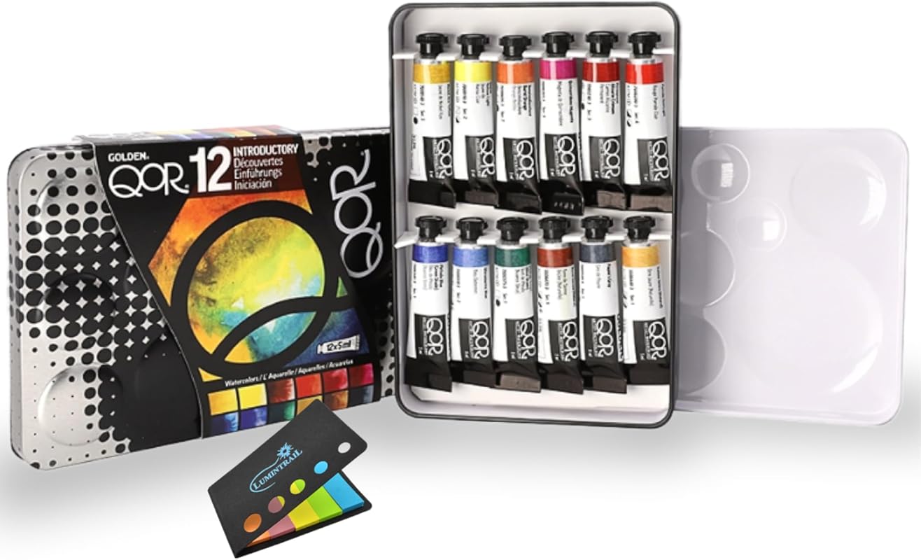 QoR Watercolor, 12 Color Set of 5ml Tubes, Made by Golden Artist Paint