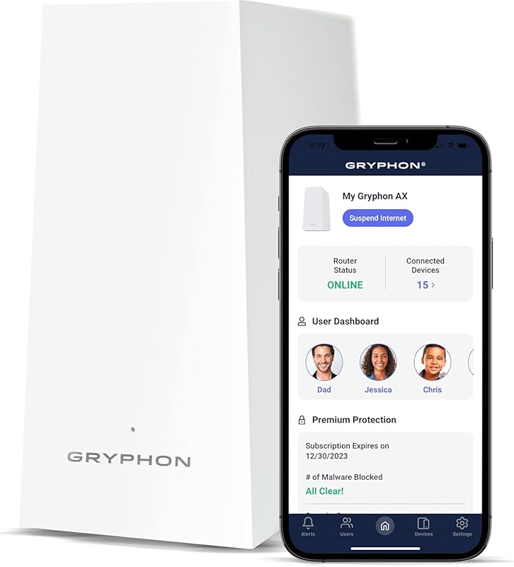 Gryphon AX: WiFi 6 Parental Control Router with Advanced Filters, 4.3 
