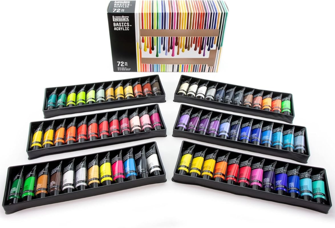 Liquitex BASICS Acrylic Paint Set, 72 x 22ml  Tube Paint Set