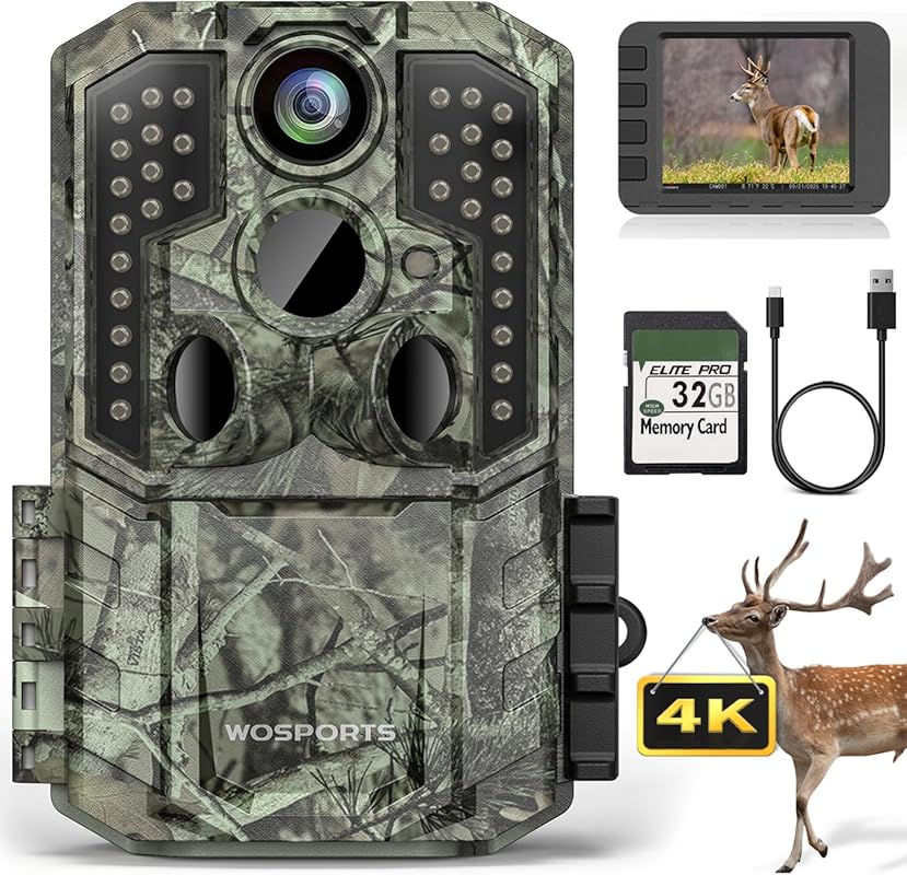 4K 48MP Trail Camera: 0.2S Trigger, Night Vision, Waterproof, 120° Wid