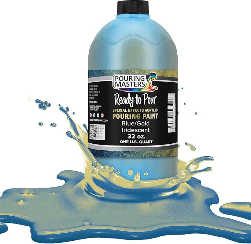 Pouring Masters Blue/Gold Iridescent Special Effectsr Acrylic Pouring 