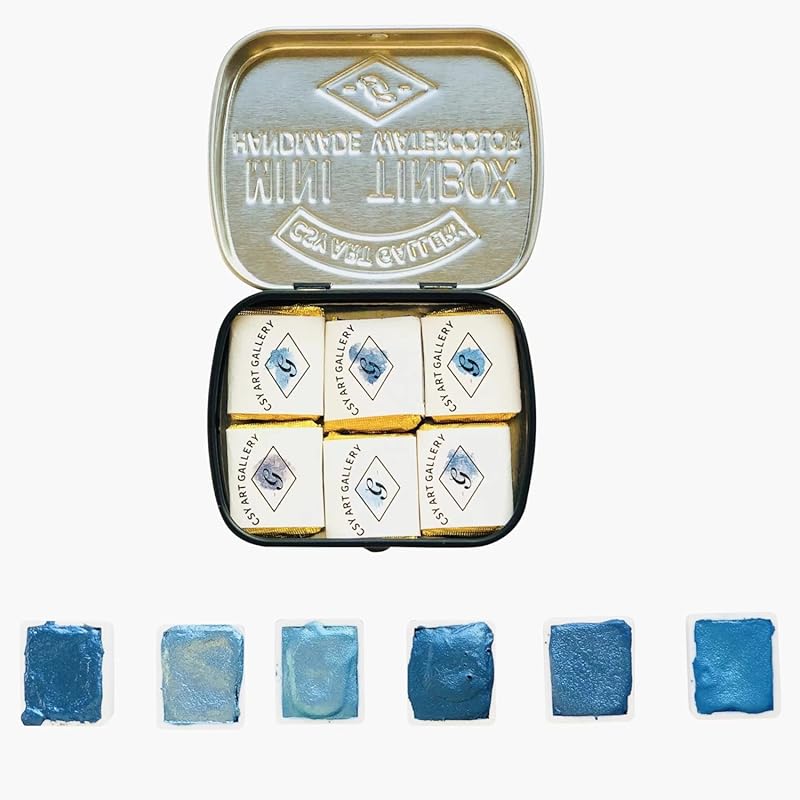 CSY art gallery Handmade Metallic Watercolor Paint Set Pearlescent Wat