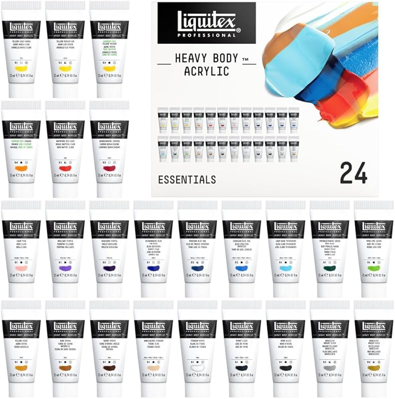 Liquitex Professional Heavy Body Acrylic Paint, 24 x 22ml  Essentials 