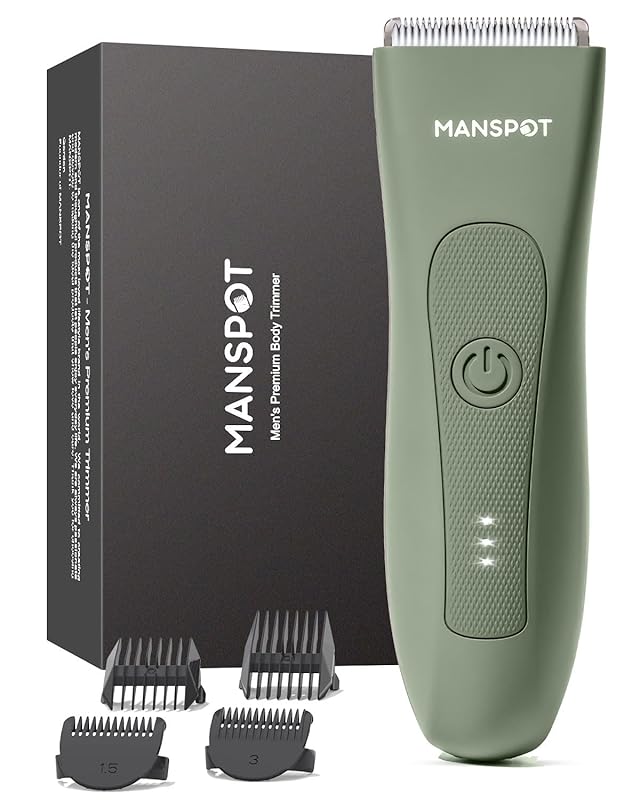 MANSPOT Manscape Ball & Groin Trimmer: Waterproof Wet/Dry Shaver with 