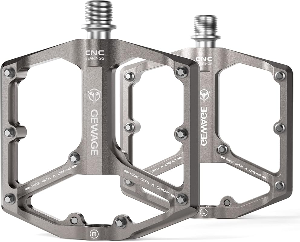 Flat Pedals for Road and Mountain Bikes - CNC Machined with 3 Bearings