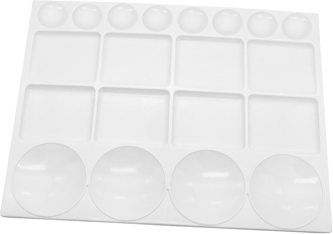 Large 20-Well Plastic Paint Palette – Ideal for Acrylic and Watercolor