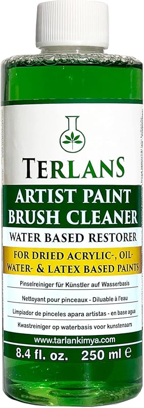 Art Paint Brush Cleaner & Restorer, 8.4 fl oz  | Water Based & Strong 