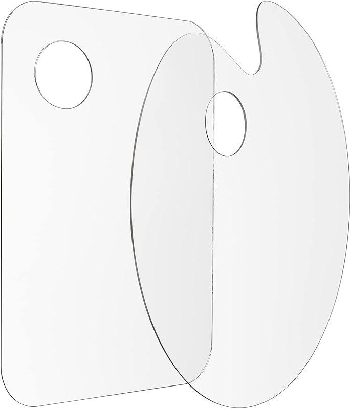 Clear Non-Stick Paint Palette with Thumb Hole – Perfect for Oil and Wa
