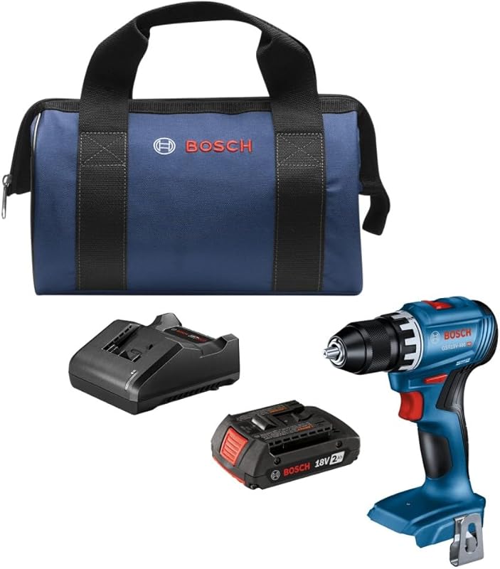 Bosch 18V Compact Brushless Drill/Driver Kit for Home. 1/2 Inch Chuck 