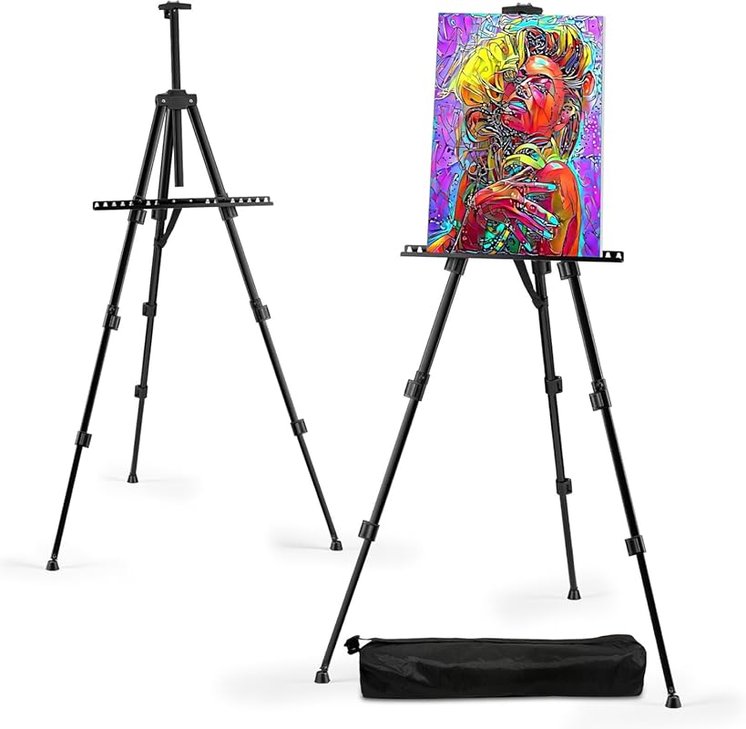 Portable Aluminum Easel Stand for Painting and Display, 17 to 66 Inch 