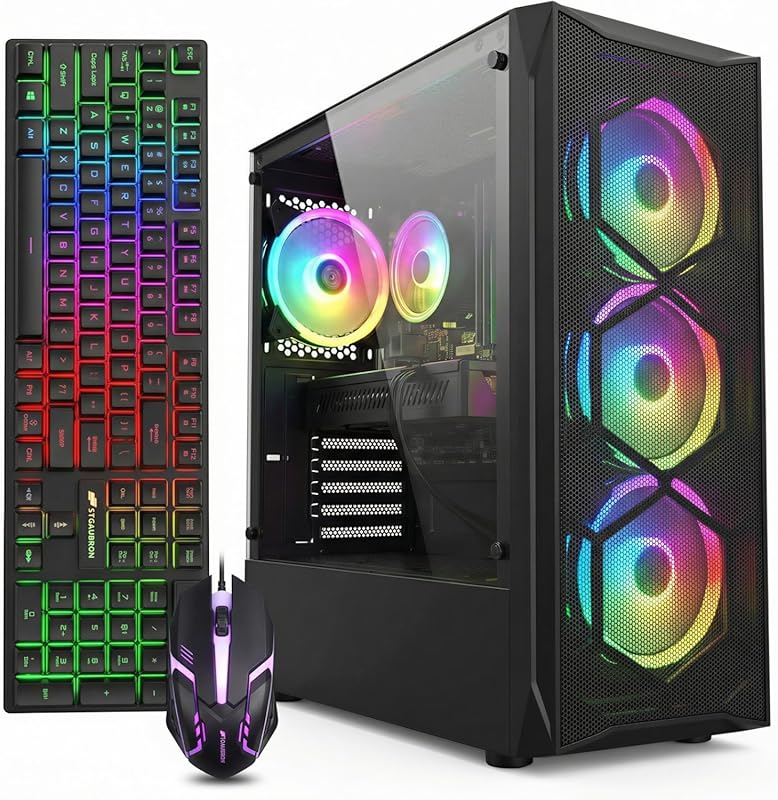 STGAubron Gaming PC: Intel Core i7, Radeon RX 580 8GB, 16GB RAM, 512GB