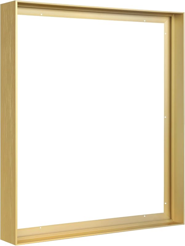 Gold Metal Floating Frame for 24x36 Stretched Canvas Paintings, 1.5 In