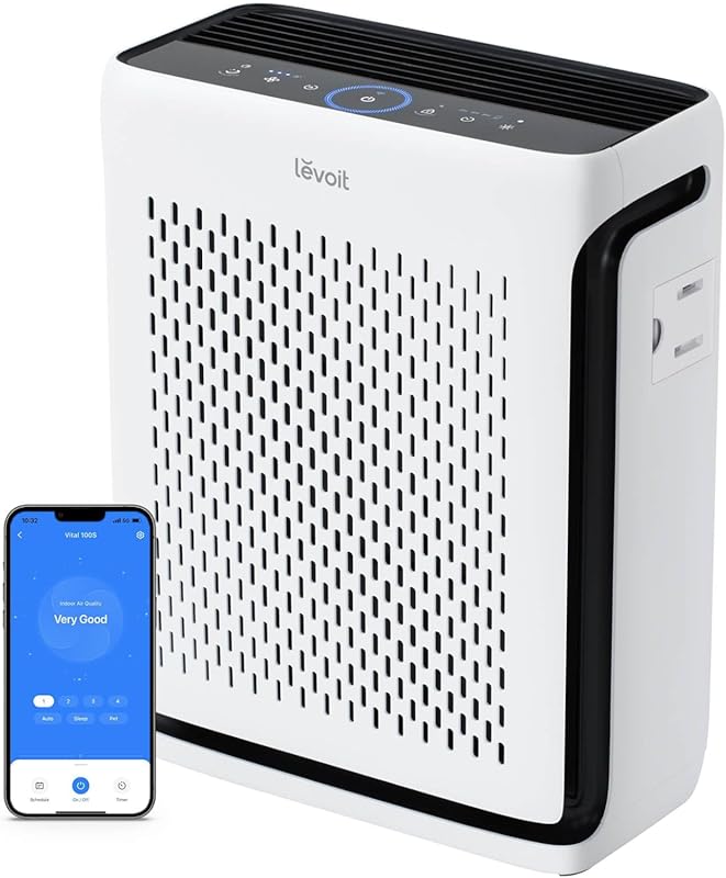 LEVOIT Smart HEPA Air Purifier for Large Rooms, Washable Filter, Clean