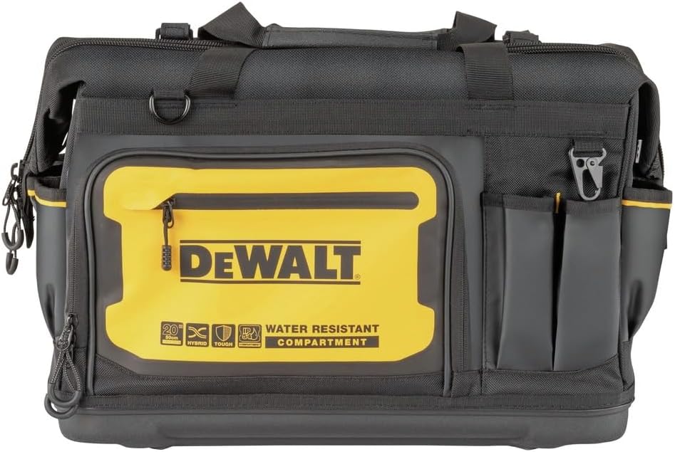 DEWALT Tool Bag, Water Resistant, Hard Bottom, 20-inch, Professional T