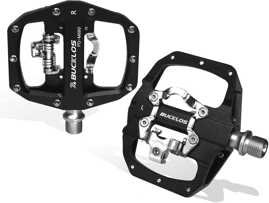Dual Sided Flat and SPD Clipless Pedals for Road and Mountain Bikes, S