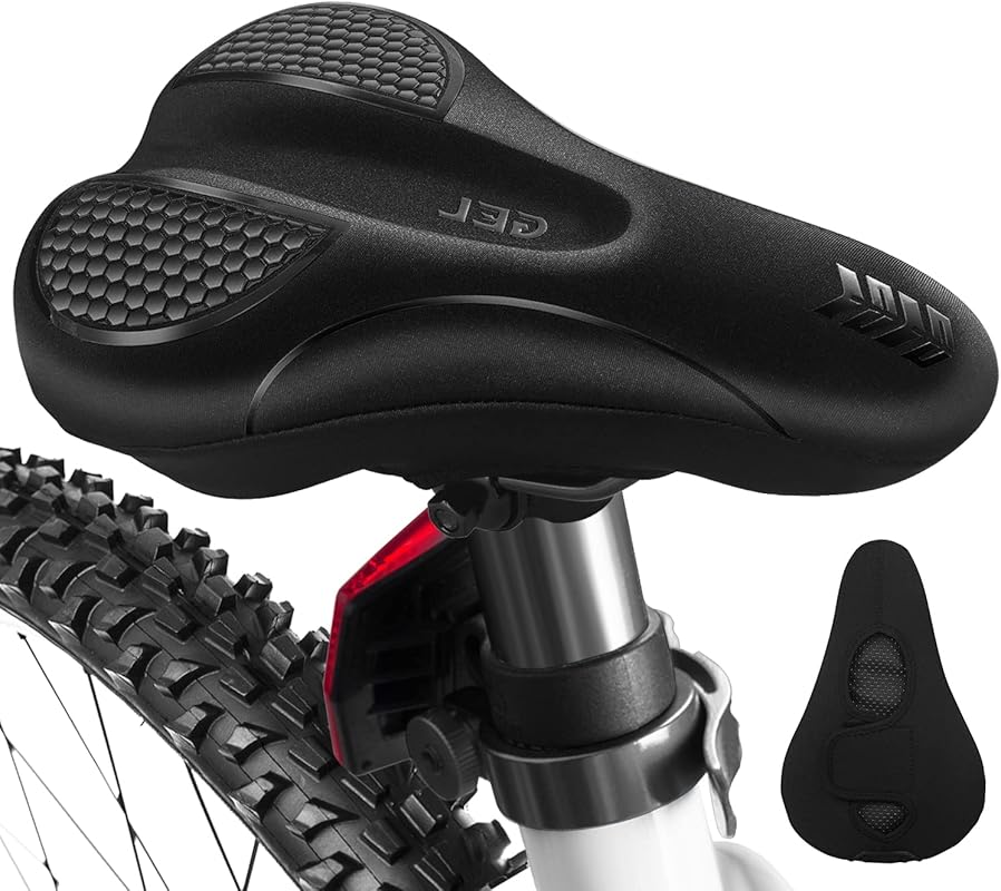 Soft Gel Padded Bike Seat Cover for Men and Women, Great for Indoor an
