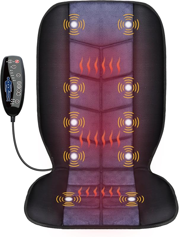 Cili Vibrating Massage Seat Cushion with Heat and 10 Motors for Custom